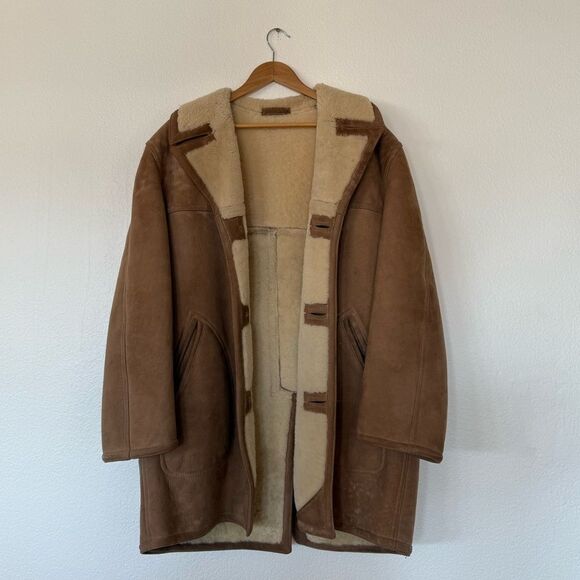 Shearling and suede coat - Picture 1 of 5